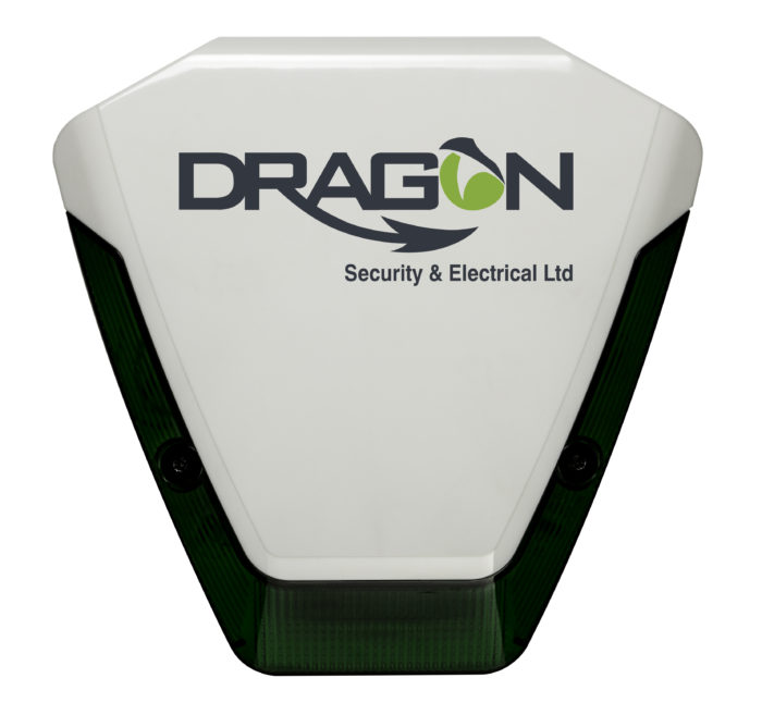 Alarm sounder with dragon logo